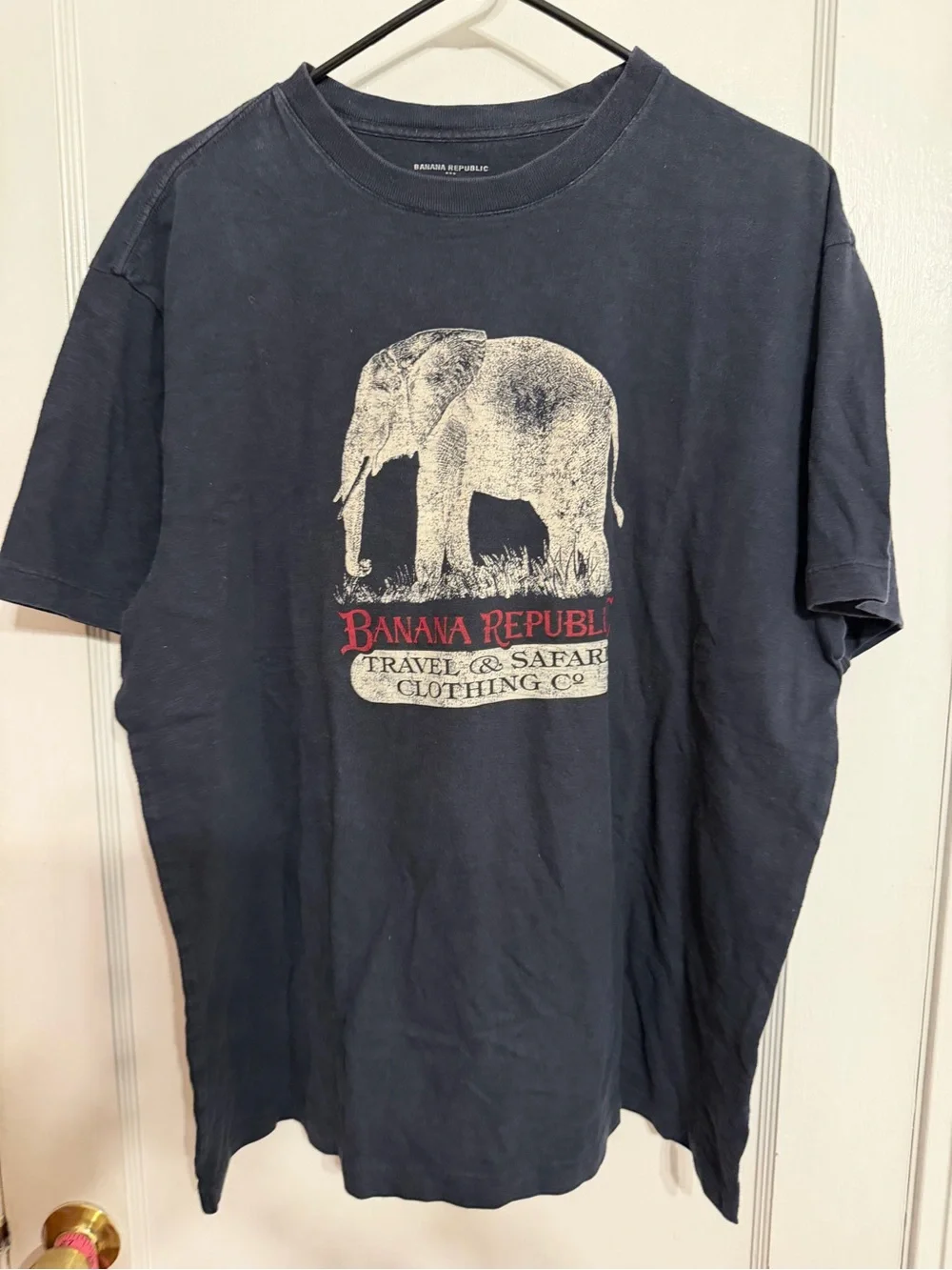 Banana Republic Navy Short-Sleeve Elephant Graphic Tee